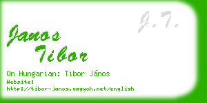 janos tibor business card